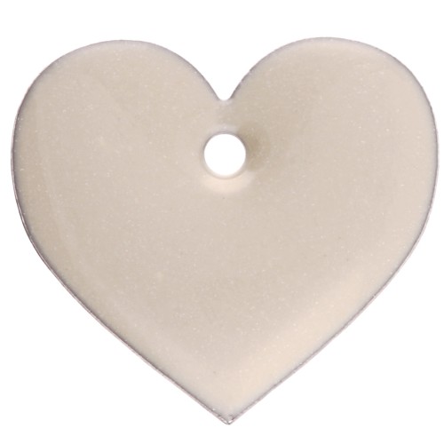 Metal and epoxy resin hearts - 12x13 mm - Cream x6