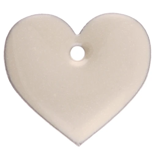 Metal and epoxy resin hearts 12x13 mm - Cream x6