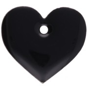 Metal and epoxy resin hearts - 12x13 mm - Black x6