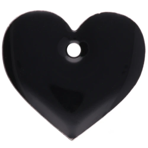 Metal and epoxy resin hearts 12x13 mm - Black x6