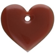 Metal and epoxy resin hearts - 12x13 mm - Light brown x6