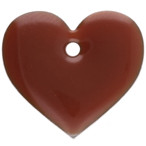Metal and epoxy resin hearts 12x13 mm - Light brown x6