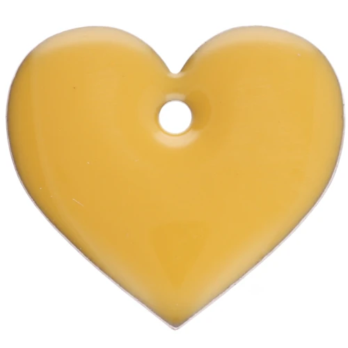 Metal and epoxy resin hearts 12x13 mm - Yellow x6