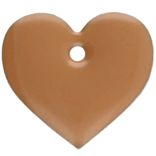 Metal and epoxy resin hearts 12x13 mm - Cinnamon x6