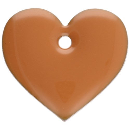 Metal and epoxy resin hearts - 12x13 mm - Mustard x6