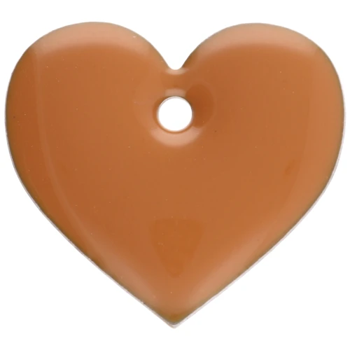 Metal and epoxy resin hearts 12x13 mm - Mustard x6