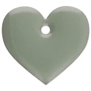 Metal and epoxy resin hearts - 12x13 mm - Jade Green x6