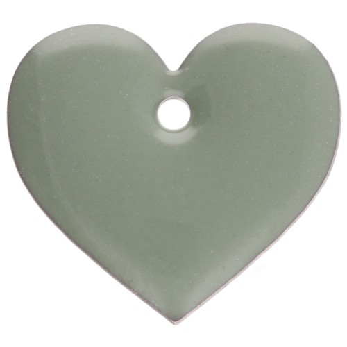 Metal and epoxy resin hearts - 12x13 mm - Jade Green x6