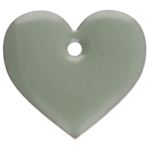 Metal and epoxy resin hearts 12x13 mm - Jade Green x6