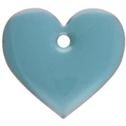 Metal and epoxy resin hearts - 12x13 mm - Light blue x6