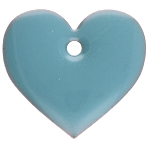Metal and epoxy resin hearts - 12x13 mm - Light blue x6