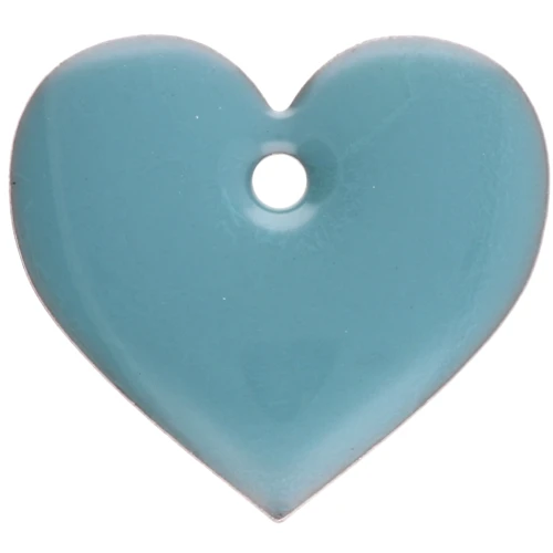 Metal and epoxy resin hearts 12x13 mm - Light blue x6