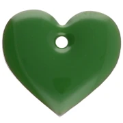 Metal and epoxy resin hearts - 12x13 mm - Green x6