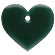 Metal and epoxy resin hearts - 12x13 mm - Fir green x6