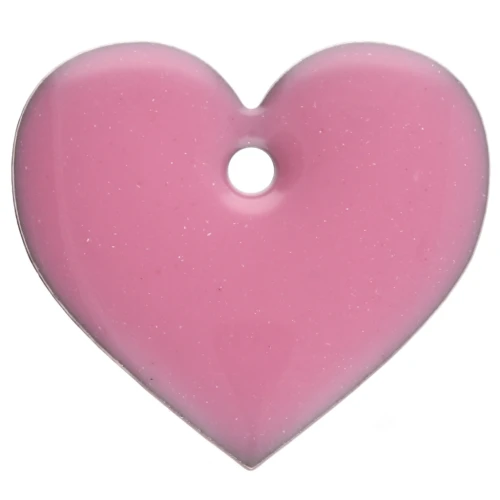 Metal and epoxy resin hearts 12x13 mm - Pink x6