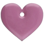 Metal and epoxy resin hearts - 12x13 mm - Lilac x6