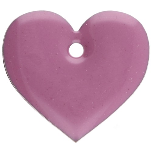 Metal and epoxy resin hearts - 12x13 mm - Lilac x6