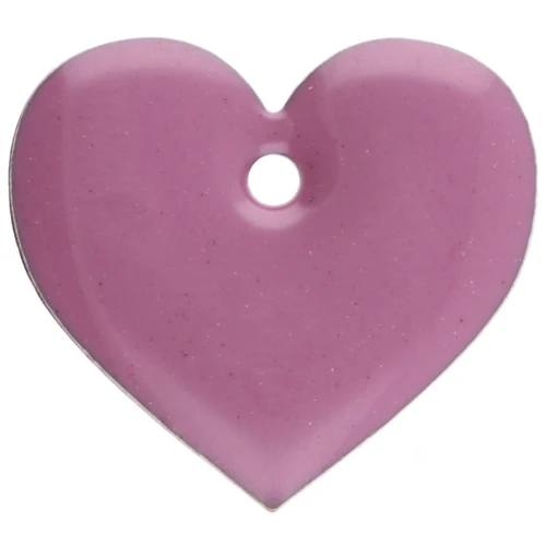 Metal and epoxy resin hearts 12x13 mm - Lilac x6