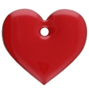 Metal and epoxy resin hearts - 12x13 mm - Bright red x6