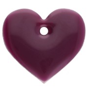 Metal and epoxy resin hearts - 12x13 mm - Violet x6