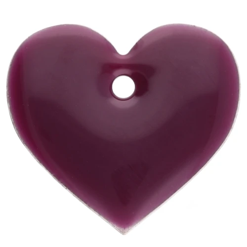 Metal and epoxy resin hearts 12x13 mm - Violet x6