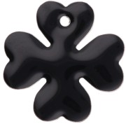 Metal and epoxy resin cloverleaf sequin 16 mm - Black x4
