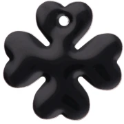 Metal and epoxy resin cloverleaf sequin 16 mm - Black x4