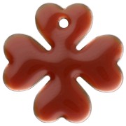 Sequins Clover in metal and epoxy resin 16 mm - Light brown x4