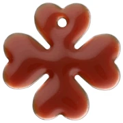 Sequins Clover in metal and epoxy resin 16 mm - Light brown x4