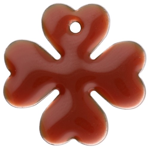 Sequins Clover in metal and epoxy resin 16 mm - Light brown x4