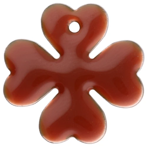 Sequins Clover in metal and epoxy resin 16 mm - Light brown x4