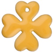 16 mm metal and epoxy resin clover sequin - Yellow x4