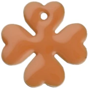 16 mm metal and epoxy resin clover sequin - Cinnamon x4