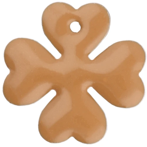 Sequins Clover in metal and epoxy resin 16 mm - Mustard x4
