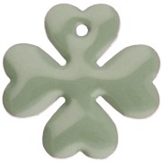 Sequins Clover in metal and epoxy resin 16 mm - Jade Green x4