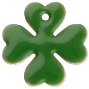 Metal and epoxy resin clover sequin 16 mm - Green x4