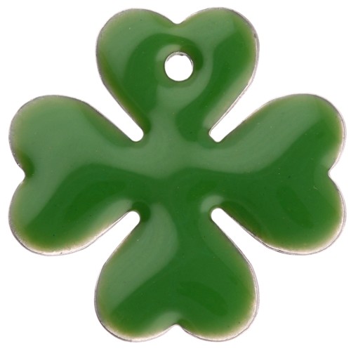 Metal and epoxy resin clover sequin 16 mm - Green x4