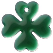 16 mm metal and epoxy resin clover sequin - Fir green x4
