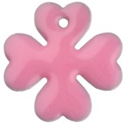 Sequins Clover in metal and epoxy resin 16 mm - Pink x4