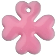Sequins Clover in metal and epoxy resin 16 mm - Pink x4
