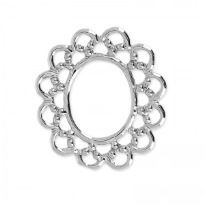 ovale baroque spacer 16 mm rhodium HQ