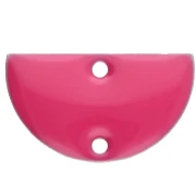Metal dividers - half-moon - 2 holes epoxy resin 10x17mm Fluorescent pink x6