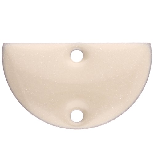 Metal dividers - half-moon - 2 holes epoxy resin 10x17 mm - Cream x6