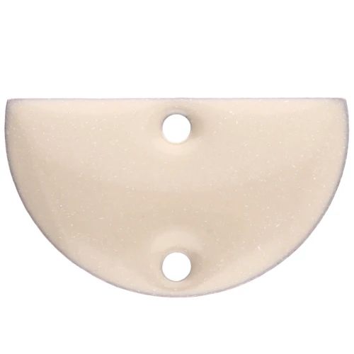 Metal dividers - half-moon - 2 holes epoxy resin 10x17 mm - Cream x6
