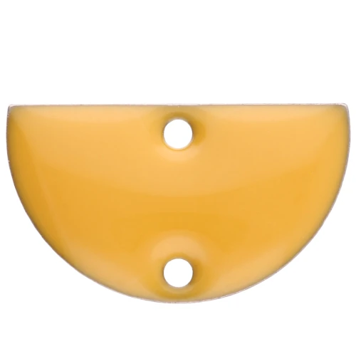 Metal dividers - half-moon - 2 holes epoxy resin 10x17 mm - Yellow x6