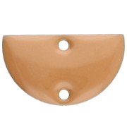 Metal dividers - half-moon - 2 holes epoxy resin 10x17 mm Cinnamon x6