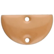 Metal dividers - half-moon - 2 holes epoxy resin 10x17 mm Cinnamon x6