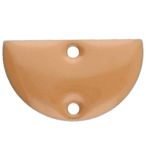 Metal dividers - half-moon - 2 holes epoxy resin 10x17 mm Cinnamon x6