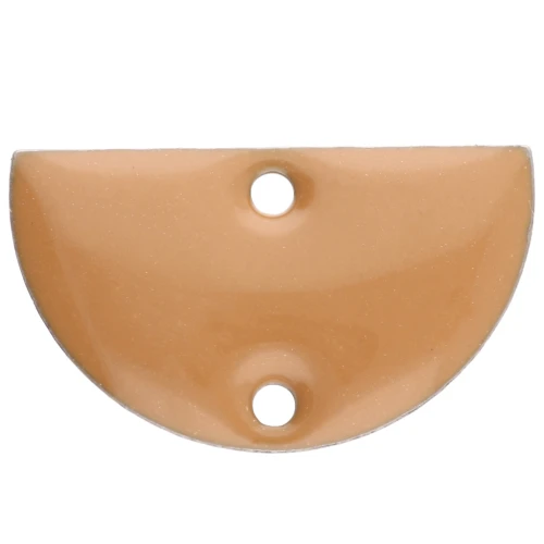 Metal dividers - half-moon - 2 holes epoxy resin 10x17 mm Cinnamon x6
