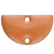 Metal dividers - half-moon - 2 holes epoxy resin 10x17 mm Mustard x6